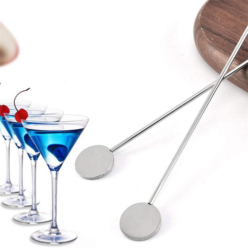5Pcs Stainless Steel Cocktail Drink Mixer Bar Stirring Mixing Sticks Muddler Ladle Stirrer Swizzle Sticks Coffee Stirring Sticks