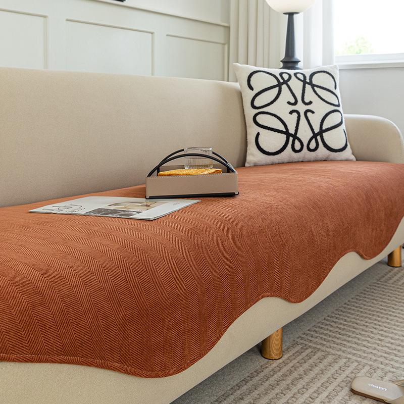 Chenier Special-Shaped Sofa Cushion, Universal In All Seasons, Non-Slip Herringbone Pattern Seat Cushion, Irregular Shape, Sofa Cover Towel