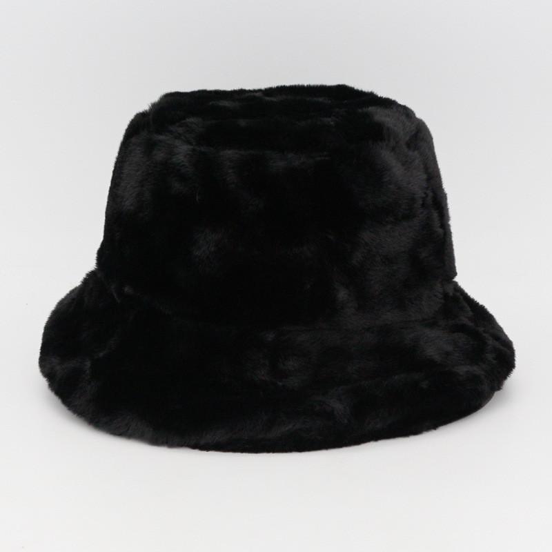 Womens Lamb Velvet Basin Hat Extrathickened Furry Solid Color Warm Winter
