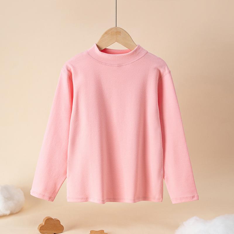 Kids' Fleece-Lined Cotton Turtleneck Sweatshirt - Warm Autumn/Winter Layer