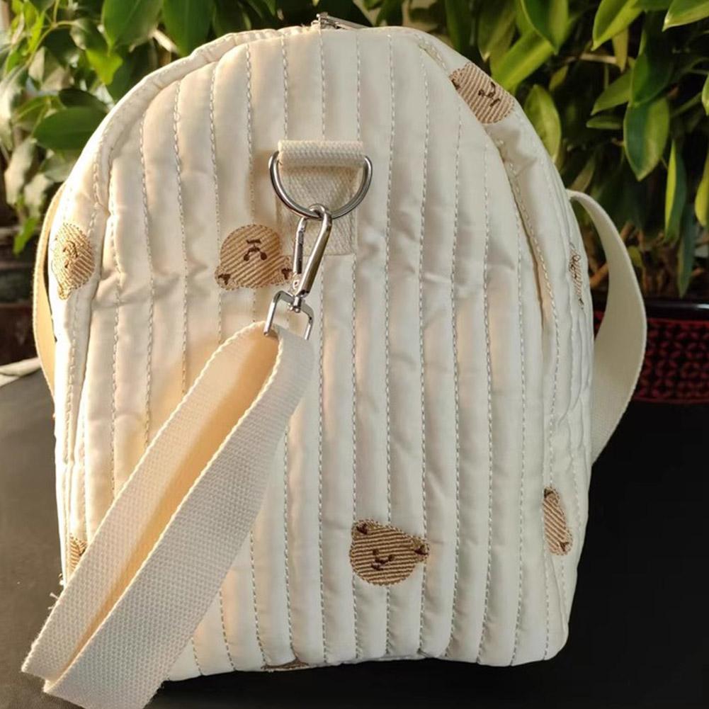 Little Bear Embroidered Handheld Shoulder Bag Large Capacity Mommy Bag Mother Baby Parent Child Single Shoulder Bag