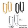 Gold Silver Color Black U-Shaped Stainless Steel Earrings Women Classic Simple Compact and Exquisite Hoop Earrings Daily Jewelry