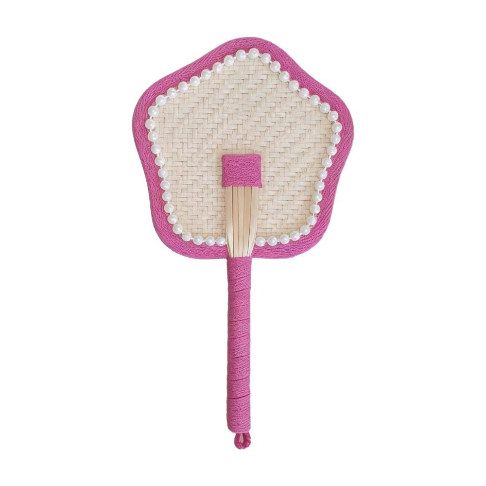 

Portable Straw-Woven Fan Woven Texture Manual Fan Cute Design Cattail Fan for Girls розы красного