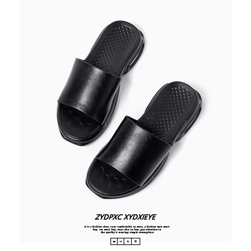 

2025 мужские тапочки летняя одежда для дома на толстой подошве нескользящие и износостойкие сандалии для пляжа 3410-B 38 чёрный