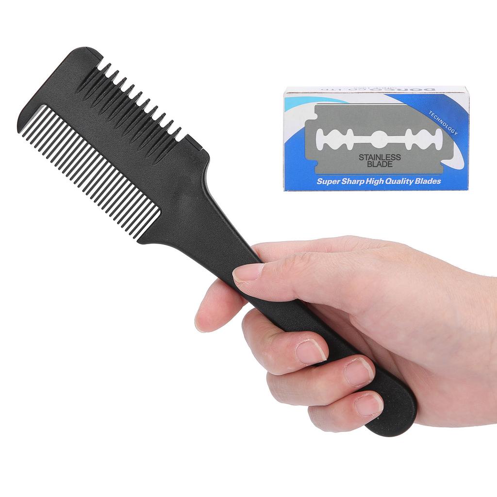 Hair Razor Comb Removable Double Edge Razor Blades Professional DIY Hair Thinning Comb