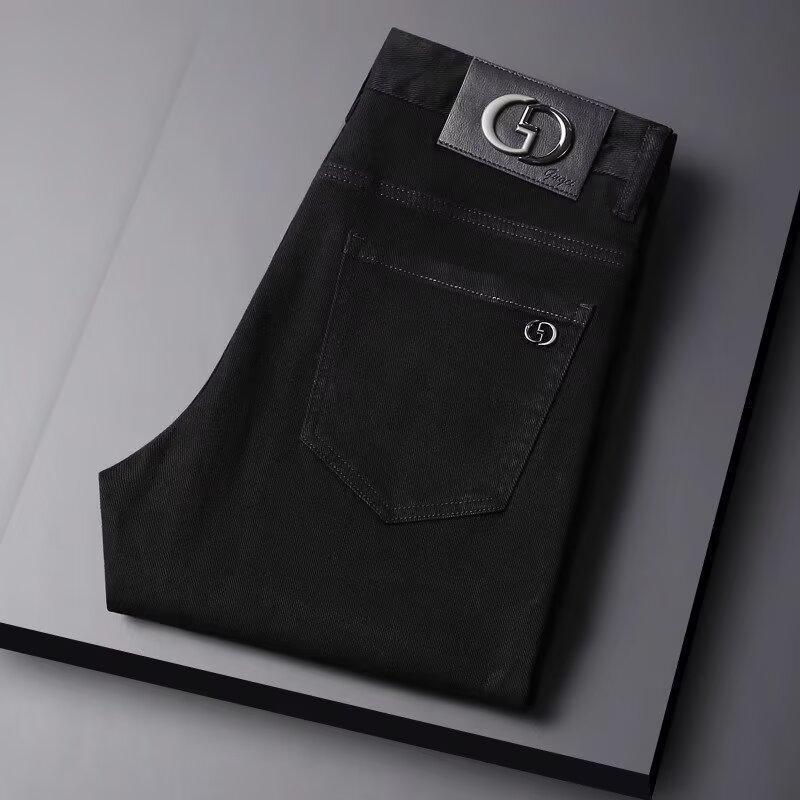 

2024 Autumn/Winter Men s Loose Straight-Leg Jeans - Minimalist High Street Style 32 чёрный