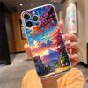 Japanese Landscape Cherry Flower Phone Case For iPhone 17 Pro Max 17 Air 16 15 14 13 Pro Max 15 16 Pro 15Plus