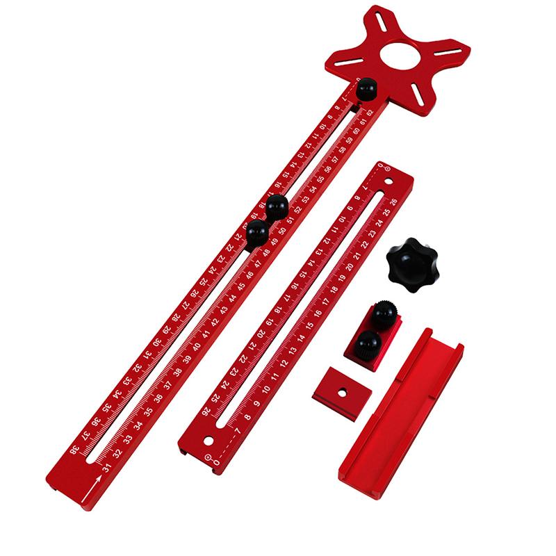 Extended 3 In 1 Router Milling Groove Bracket 9-61cm Radius Router Circle Cutting Jig Aluminum Cabinet Hardware Jig for Woodwork