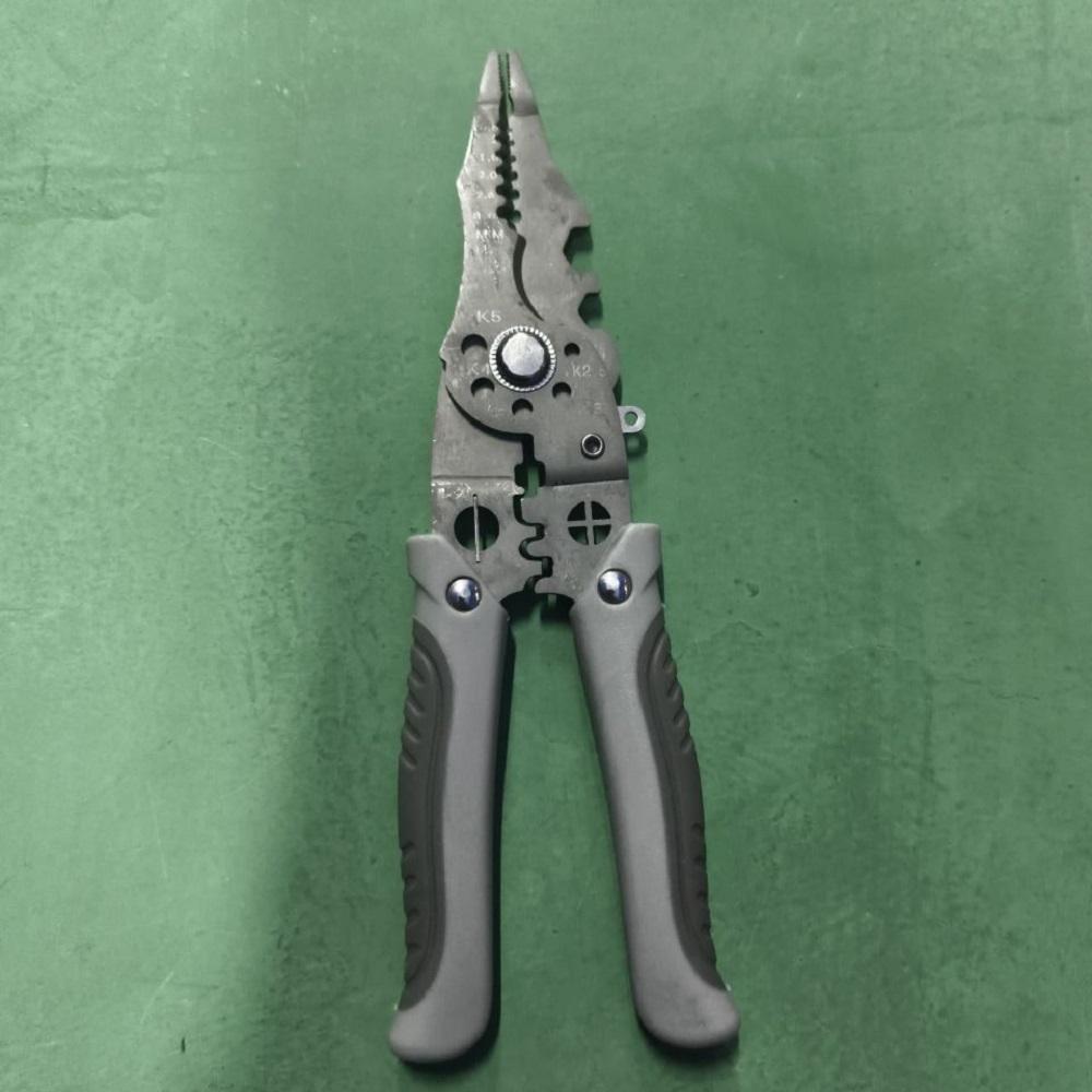 

New 21 in 1 Wire Stripping Pliers Bent Non Slip Handle Electrician Hand Tools Multitool Adjustable Automatic Stripper Tool серый