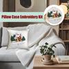 Hand Embroidery Kit Pillowcase Needlepoint Kit With Patterns Multifunctional Craft Supplies For Adults Women Relaxing Home Decor