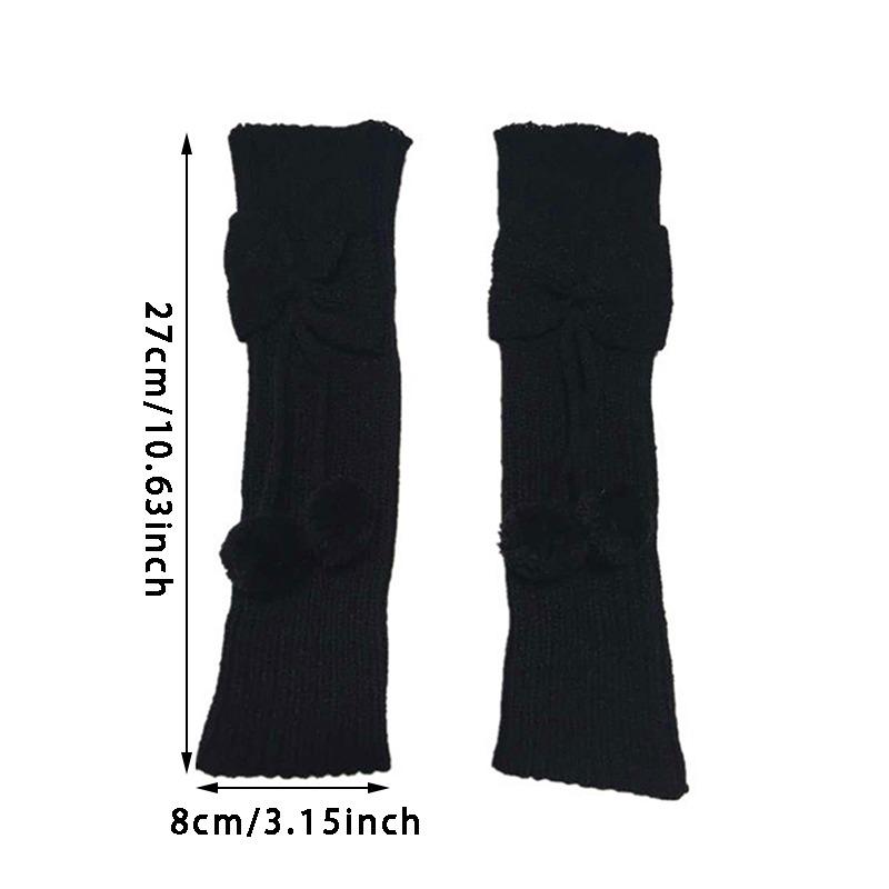 Kvinner Jenter Mote Strikkede Leggvarmere Kabelstrikk Fotløse Bootsokker Vinter Kawaii Benvarmere med Dusker