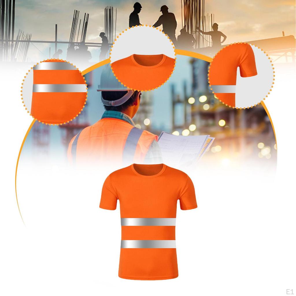 Reflektierendes T-Shirt mit hoher Sichtbarkeit Atmungsaktiv Rundhalsausschnitt für Radfahren Joggen