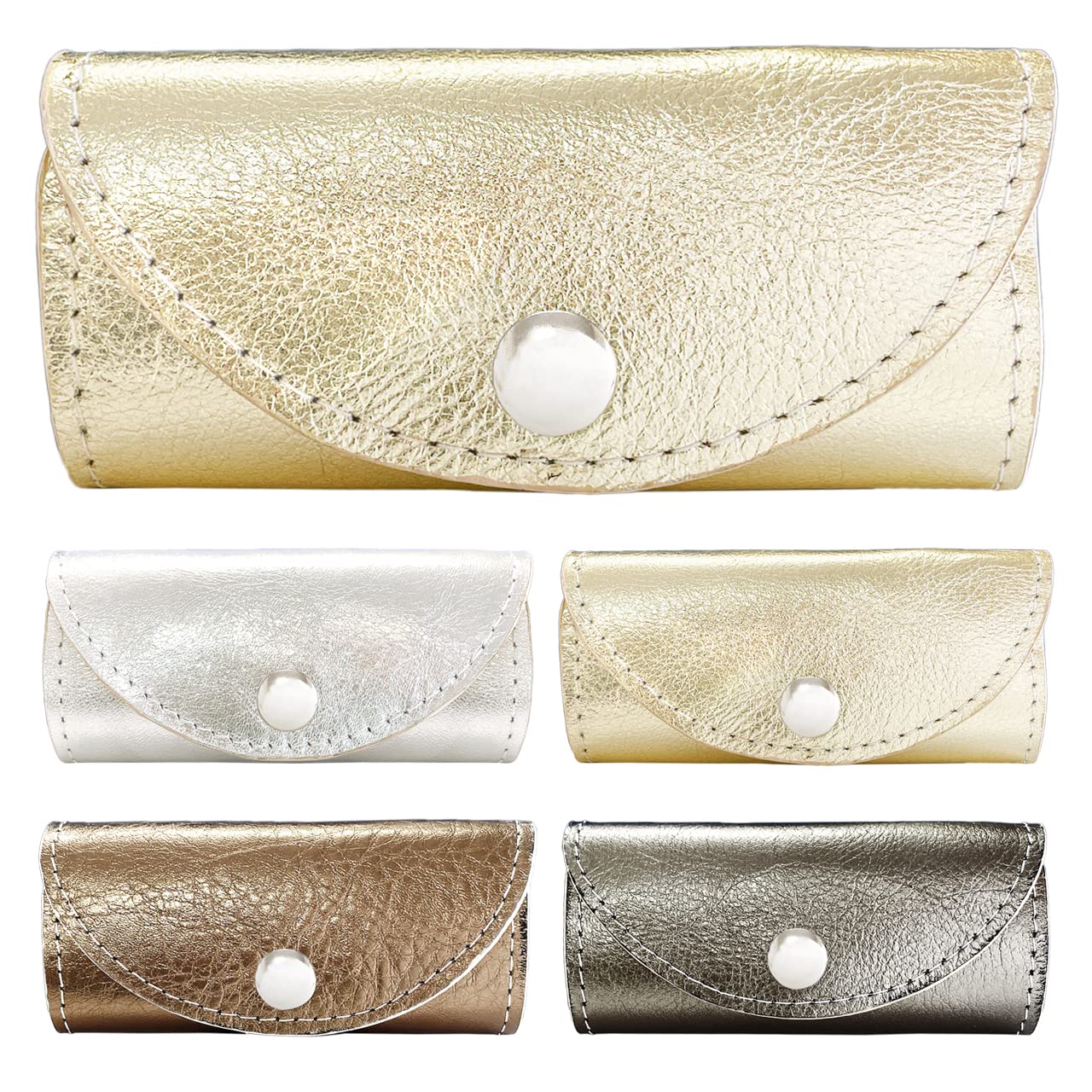 

Genuine Leather Key Case 4 Row Smart Key Metallic Gold [leo&aoi] Women s Men s золотий