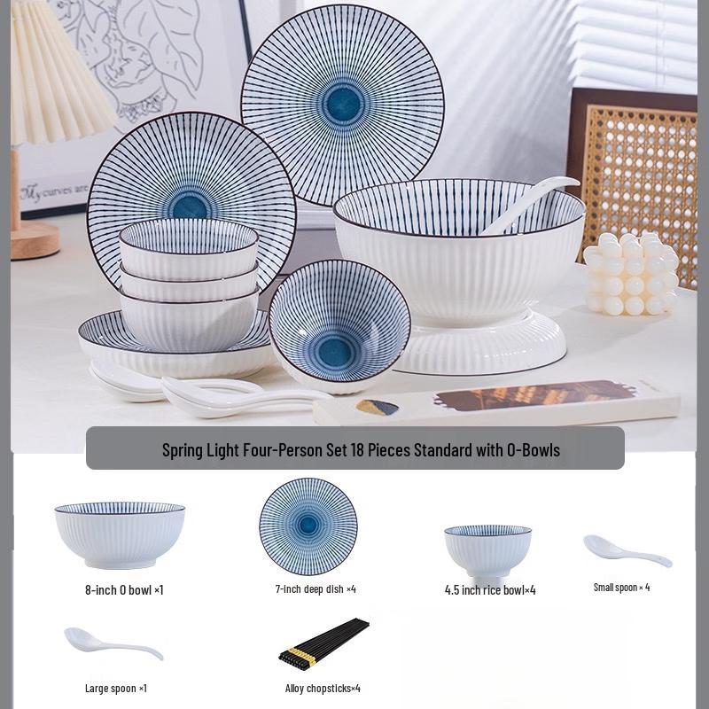 Spring Light 18-Piece European Bone China Dinnerware Set