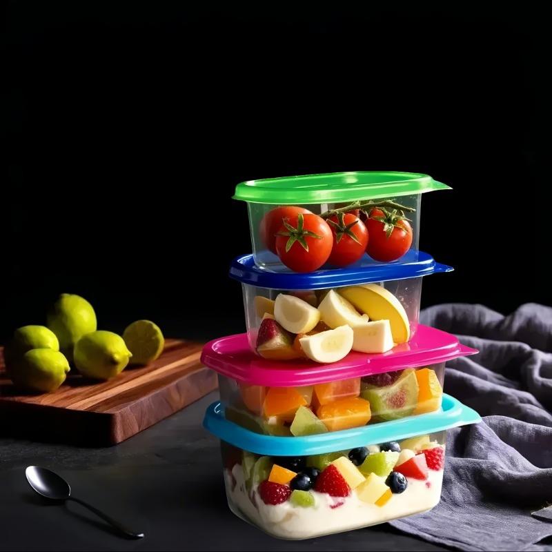 10 BUC Cutie de Depozitare Alimente Stivuibilă cu Capac, Cutie de Prânz din Plastic BPA pentru Cereale, Carne și Legume