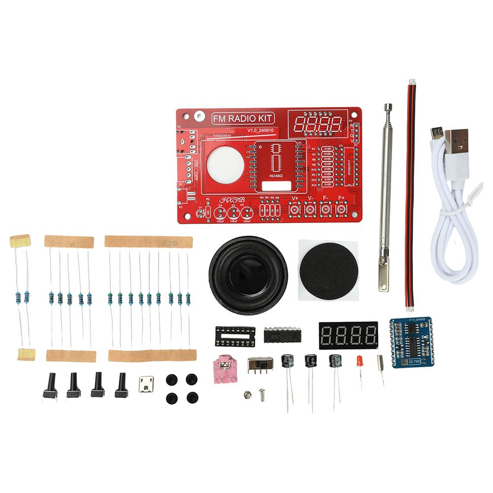 RDA5807 DIY FM Radio Electronic Kit Adjustable Frequency 87-108MHz Digital Display DIY Soldering Project Practice Solder