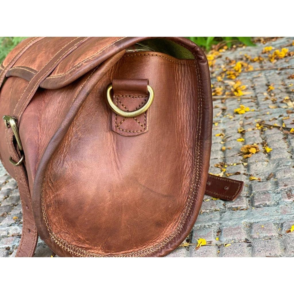 Motorcycle Leather Large Tool Bag Luggage Saddle Bag Storage Tool Pouch