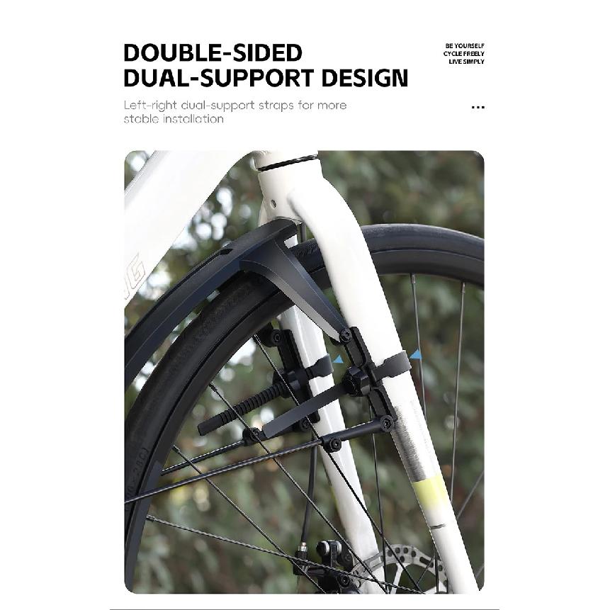 WEST BIKING Bike Fender Set 2PCS Full Coverage Bicycle Fender Quick-release Bike Front Rear Mudguard For 21c-42c Tire Bike Parts