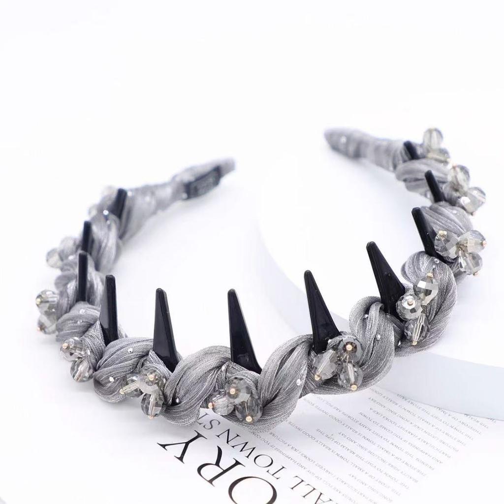Fascia per capelli soffice di lusso cristallo temperamento con pettine a denti fascia antiscivolo accessori per capelli