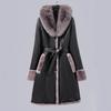 Winter Warm Kunstleder Damen Fleece Langer Mantel Damenbekleidung