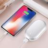 Double-side Heat Hand Warmer Power Bank Silver Energy Saving 5000mAh+ USB Cable
