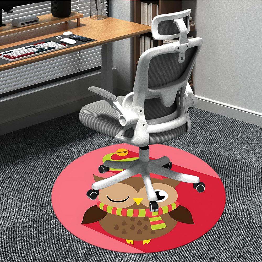 

1pc Christmas Owl Chair Carpet for Office Non-Slip Mat for Office - Decorative Floor Mat yy251030263 80cm by 80cm