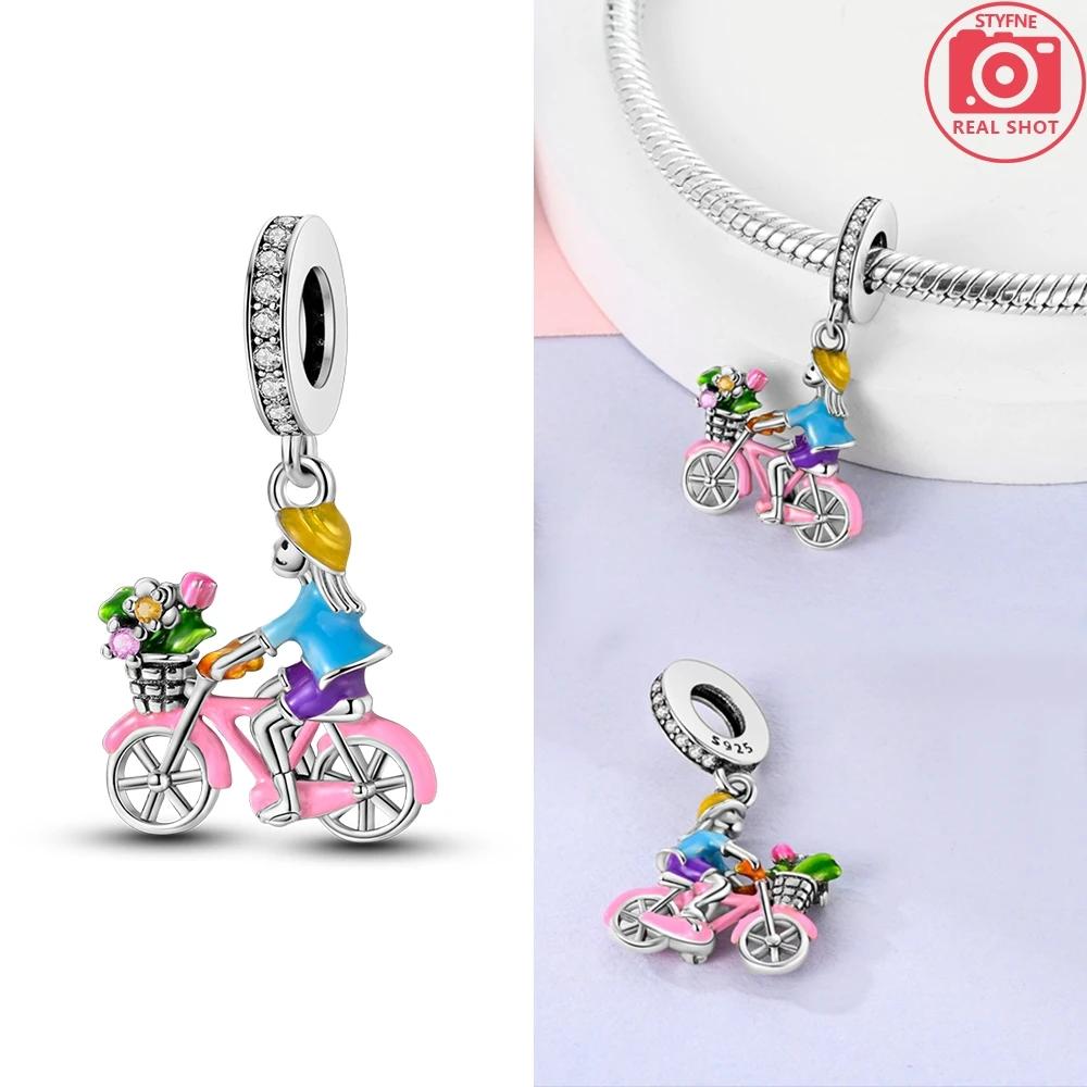 

Bicycle Girl Flower Beads Copper Original Beads Fit Originalcharms Bracelet Beads Jewelry Gifts For Women