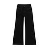 Women's Plus Size High Waist Black Micro Flare Jeans - Pear Shape, Wide Leg, Floor Length, Spring/Summer.