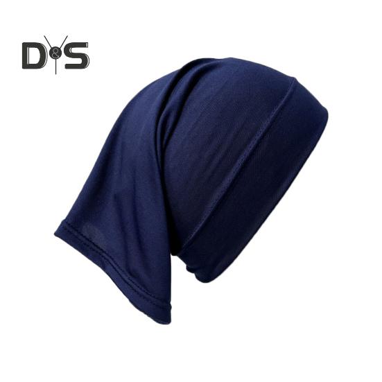 

Зимняя мужская вязаная шапка, эластичная, однослойная, однотонная, защита ушей, хип-хоп, мешковатая, для защиты головы, шапка-бини, для улицы, с начесом темно-синий