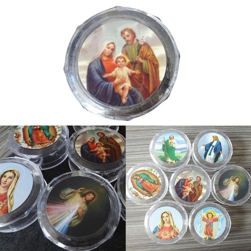 62KD 10pcs Plastic Storage Box for Round Beads Catholic Rosary for Cross Religious Ne