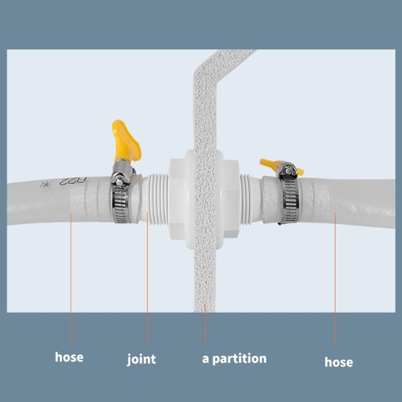 Double Ended Thru Hull Connector 3/4" Hole Plastic Fitting Drainage Solution for Efficient Drainage In Marine Vessels