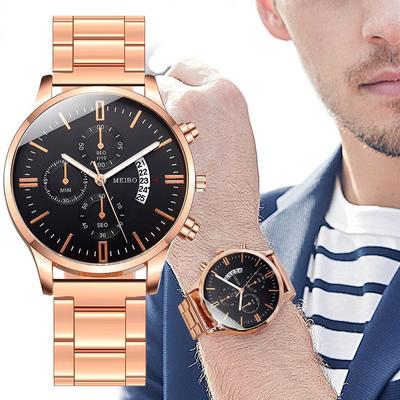 Relógio de moda masculino minimalista três-olho relógios de aço inoxidável relógio masculino malha relógios de quartzo relógios masculinos 2020 luxo