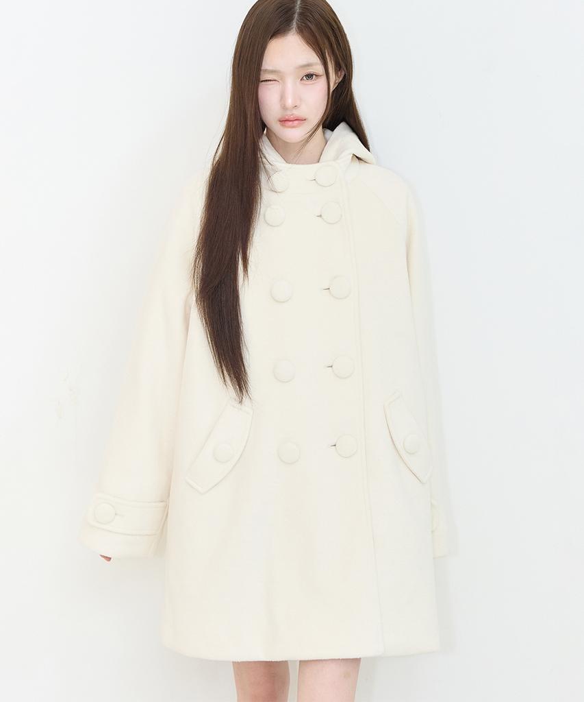 ILLIGO Cozy Hoodie Button Coat Ivory