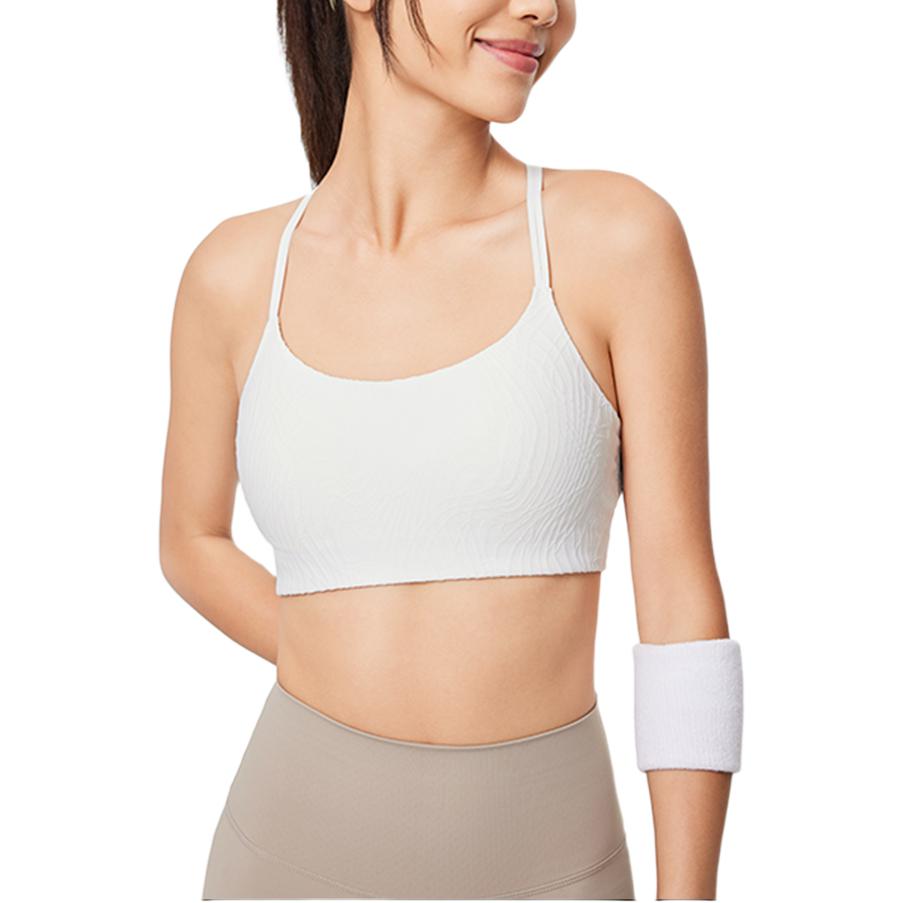 Li-Ning Fitness Series Solid Color Low Support Sports Bra Women Underwear White AUBU018-5