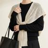 Summer Knitted Shawl Solid Color Neck Guard Scarf Fashion Thin Knotted Cape  for Women