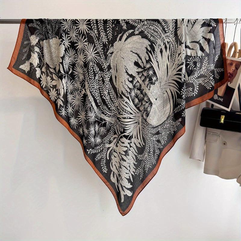 Spring and Summer Thin Imitation Cotton and Linen Shawl, Travel Photo, Color Printed Scarf, Air-conditioned Room Large Square Scarf