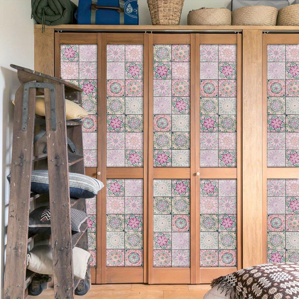 24pcs Mosaic Tile Stickers Set Waterproof Removable Peel-and-Stick Backsplash Art Mural Vintage Pattern Self-Adhesive Wall Stickers