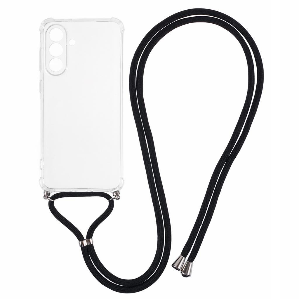 For Samsung Galaxy A36 5G Case Reinforced Corner TPU Clear Phone Cover with Lanyard