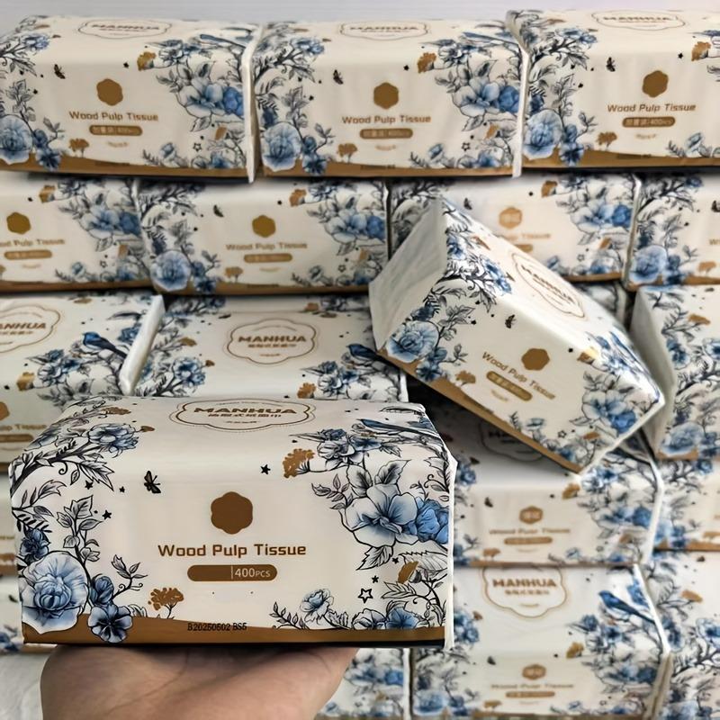 6 Packungen insgesamt Großes Fassungsvermögen Restaurant-Servietten, 5-lagig, Dicke geprägte Taschentücher, für Küchen, Badezimmer Zuhause, Büro, Auto