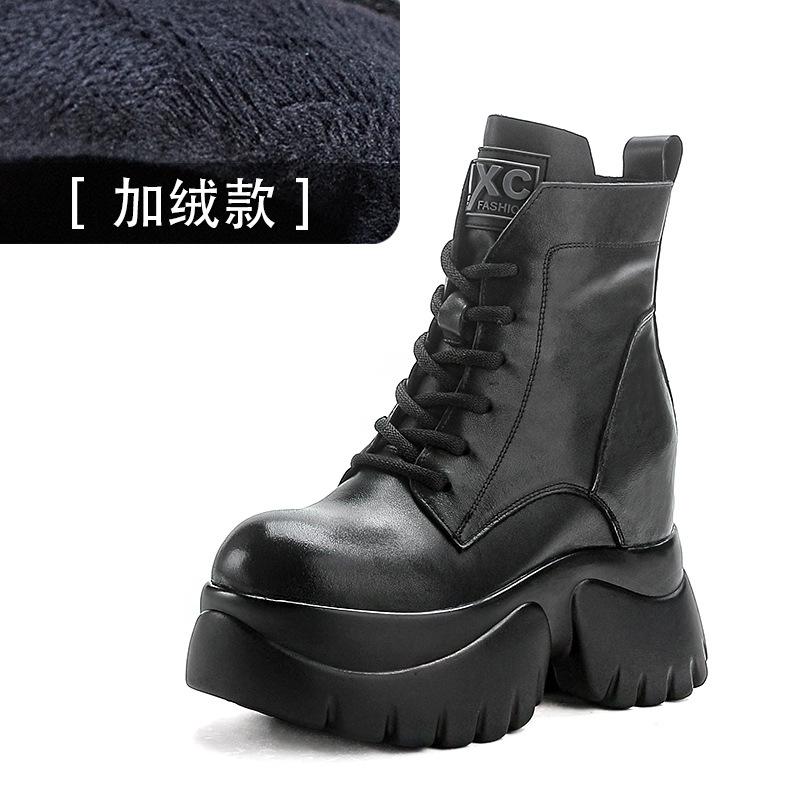 Short Boots 2026 Autumn and Winter New Leather Sponge Boots Motorcycle Boots Short Boots Thick Sole