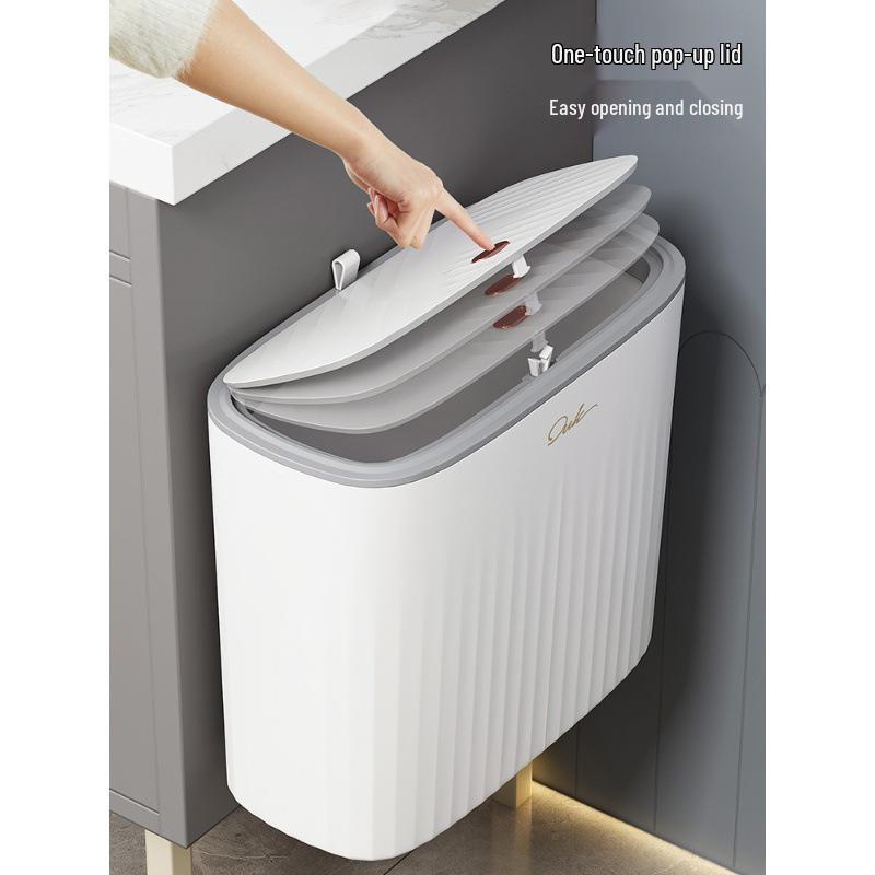 2025 Large Capacity Trash Can with Lid for Bathroom, Kitchen, Living Room