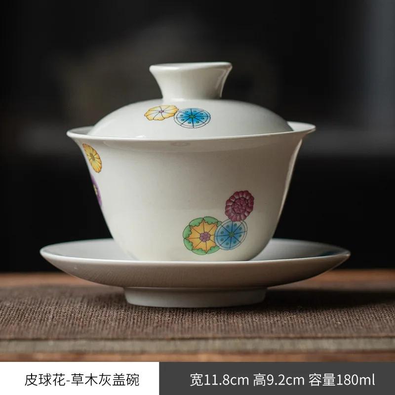 

180ml Handmade Gaiwan Ceramic Home Decor Sancai Tea Tureen Chinese Tea Cup Porcelana Vintage Kungfu Teaware Teacups 180ml