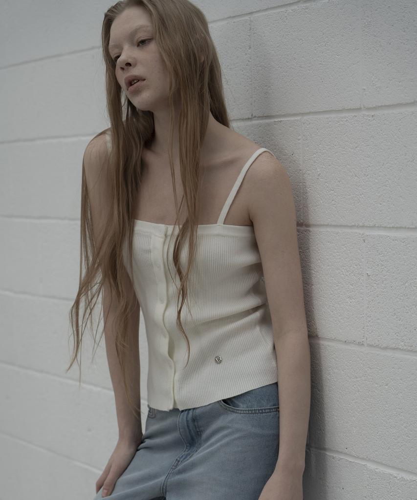 Mosyupamosyu Knit Open Sleeveless [Ivory]