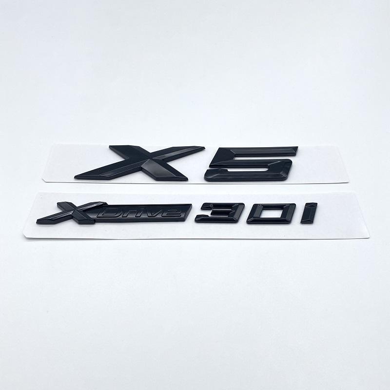 Glossy Black 3D Letters XDrive 28i 30i 36i 40i 50i 30d ABS Emblem for BMW X5  E70 F15 G05 Series Car Trunk Logo Sticker