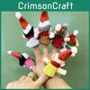 Christmas Plush Family Finger Puppets Collection Using Soft Pp Cotton For Child Development