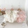 Summer Baby Girl Puff Sleeve Lace Romper - Cute Backless Design