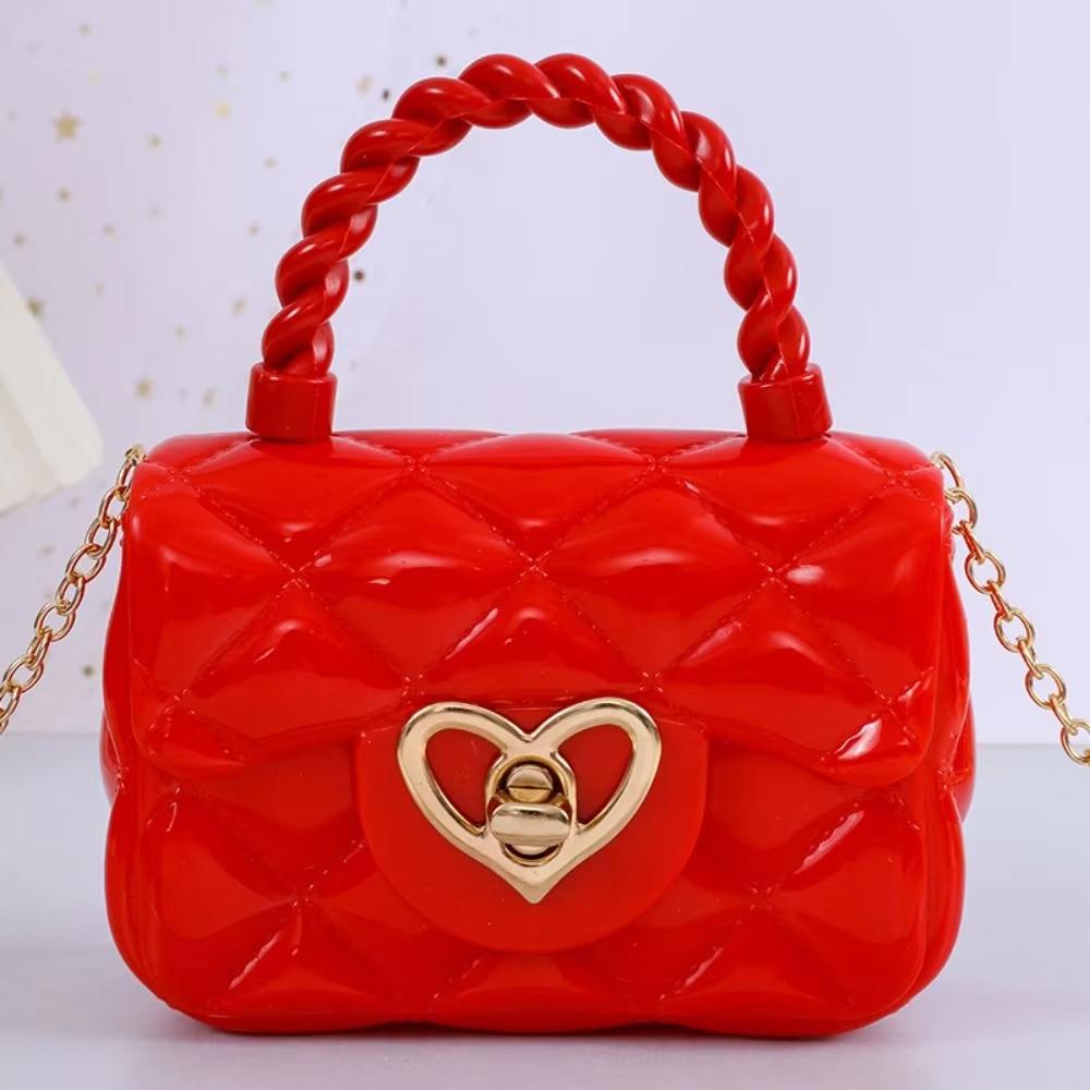 Fashi Kids PU Leather Crossbody Bag Girls Heart Shoulder Jelly Mini Coin Purse Children s Handbag Gift