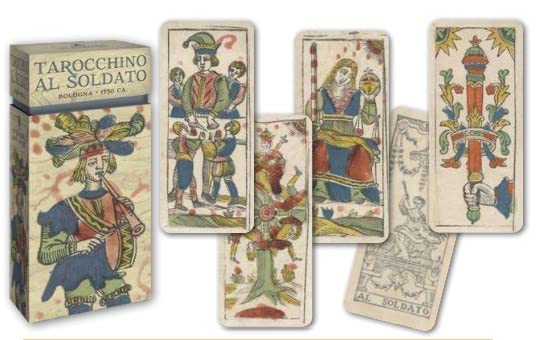 Kancharo 62-Card Tarot Card Set [Tarocchino Al Soldato - Anima Antiqua] Includes a Basic Japanese Tarot Card Instruction Manual and Pouch (Authentic)