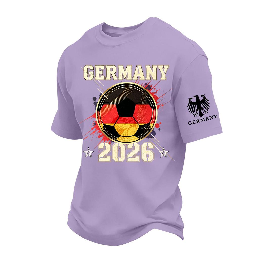 Men's Casual Printed Short Sleeve T-Shirt Lightweight Breathable Round Neck