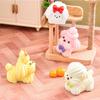 Cute Resin Dog Figurine Miniature Cartoon Cream Puppy Statue for Cake Topper Moss Landscape Fairy Garden DIY Project Home Office Desk Decor